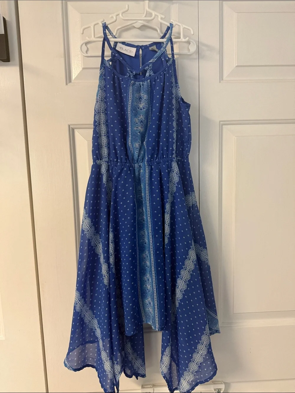 The Children's Place Blue Paisley-Print Handkerchief-Hem Sundress